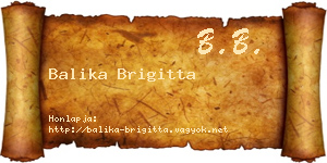 Balika Brigitta névjegykártya
